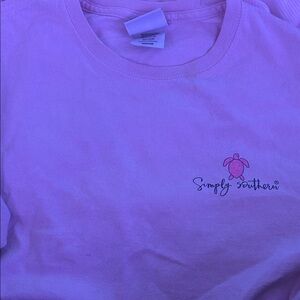 Simply Southern Pink Kids Tee with Turtle Graphic